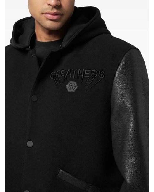 Philipp Plein Black Bomber Jacket for men