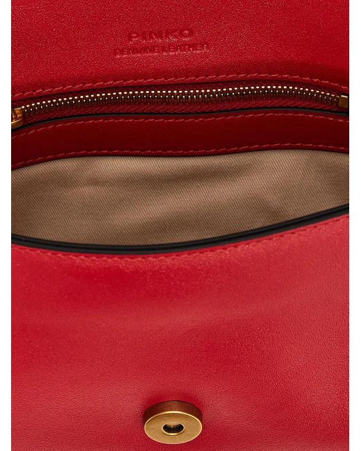 Mini Sac À Bandoulière Love One À Détails D'Œillets Pinko en coloris Red