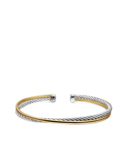 David Yurman Metallic 18K And Sterling Crossover Bracelet (3Mm)