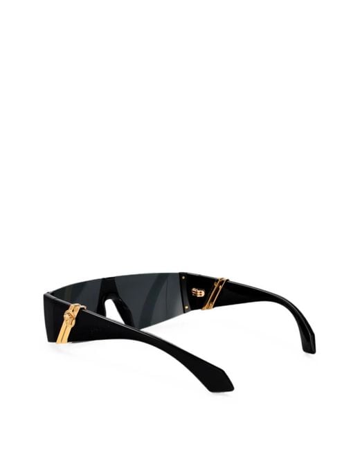 Versace Black Medusa Plaque Shield-Frame Sunglasses