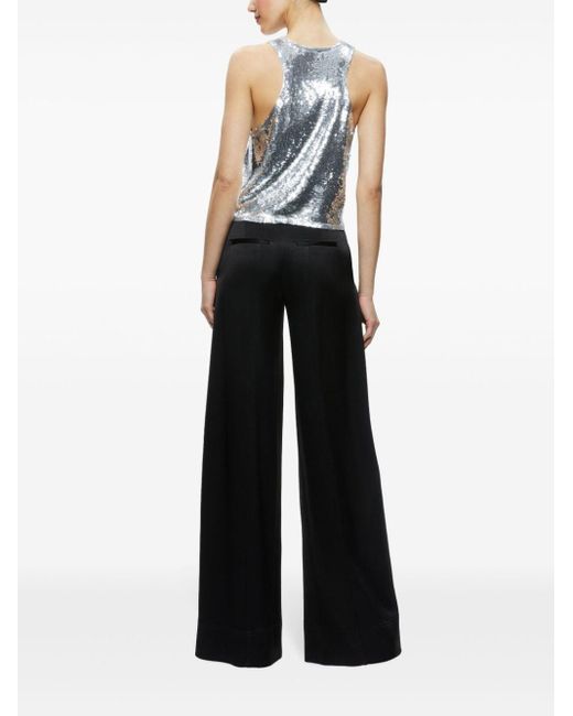 Alice + Olivia Gray Avril Sequinned Top