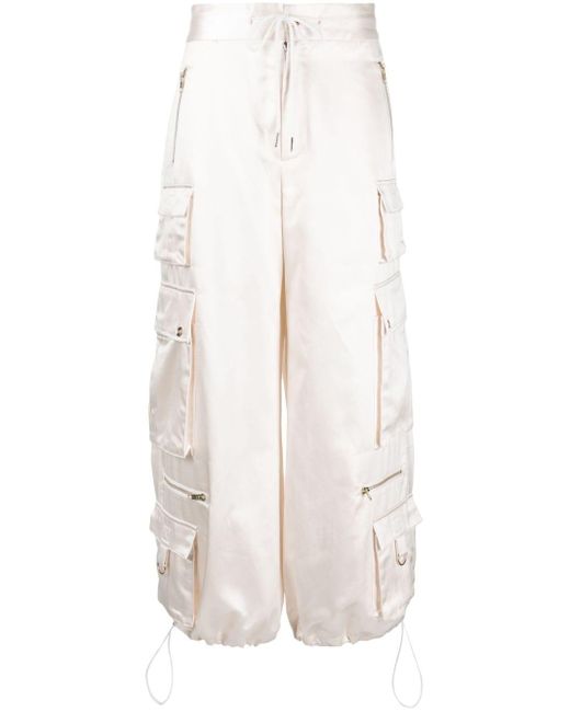Pantalones cargo con acabado satinado Cynthia Rowley de color White