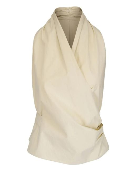 Peter Cohen Natural Wrap-Around Silk Top