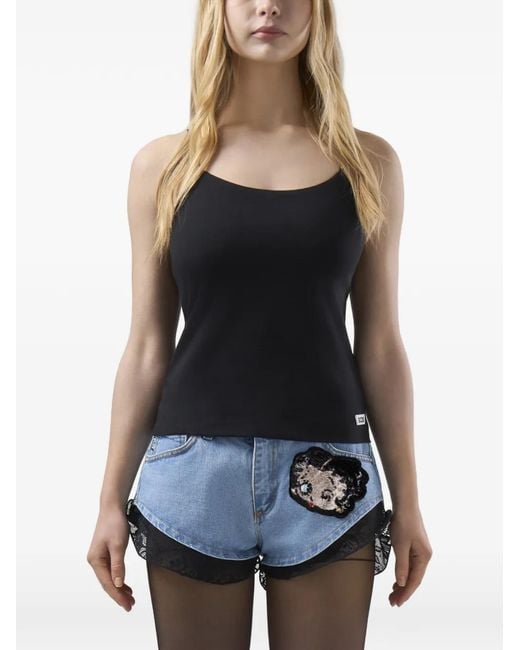 Gcds Black Logo-Patch Tank Top