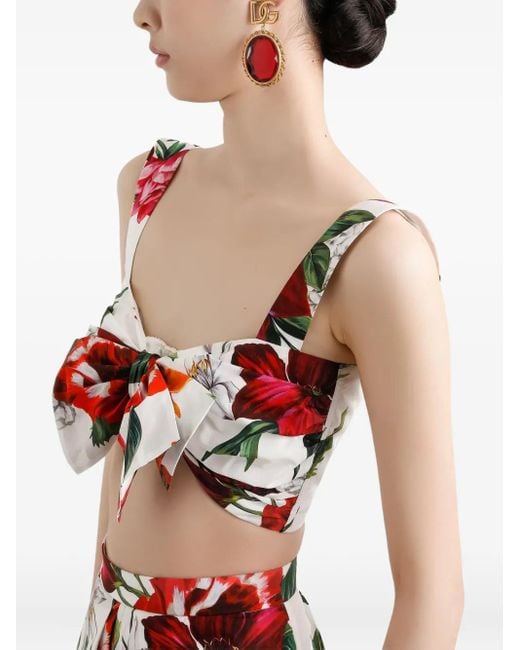 Dolce & Gabbana Top Met Bloemenprint in het Red