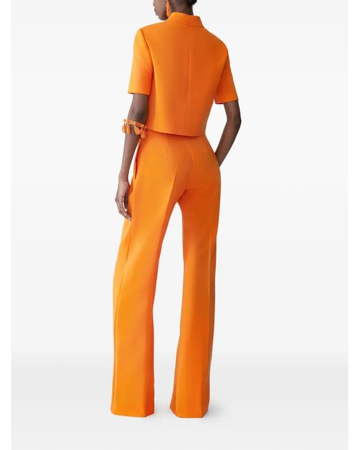 Carolina Herrera Orange Pantalon Diane À Jambes Amples