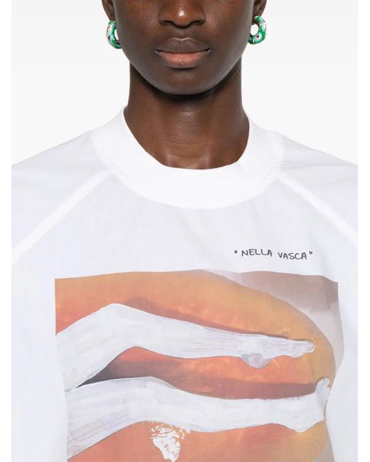 Plan C White Graphic-Print T-Shirt