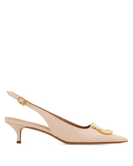 Ferragamo Natural 40Mm Gancini Slingback Pumps