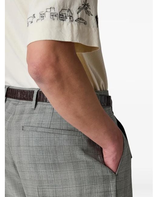 Paul Smith Gray Check-Pattern Relaxed-Fit Tailored Trousers for men