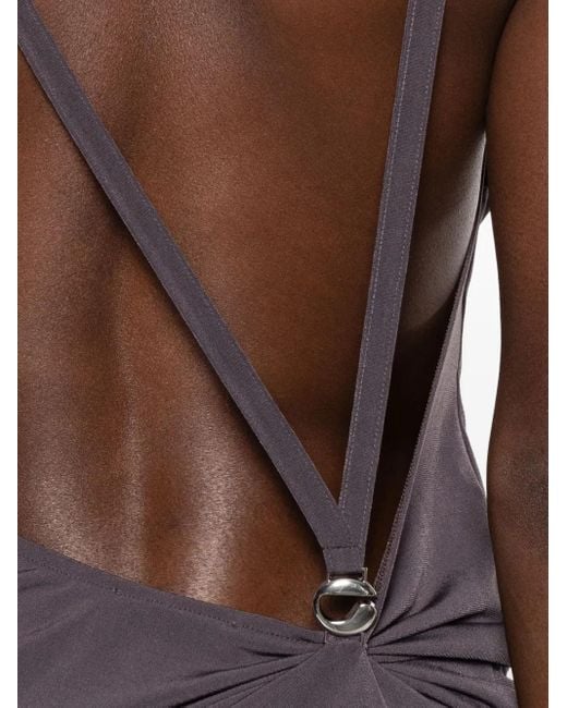 Coperni Brown Draped Gown Dress