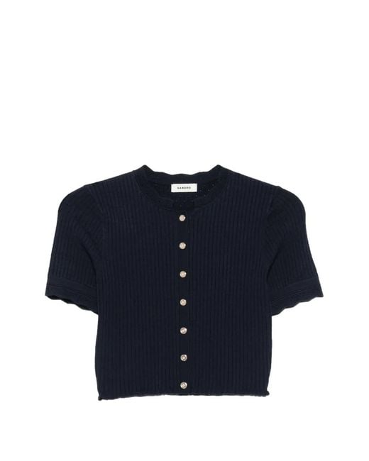 Sandro Cropped Vest in het Blue