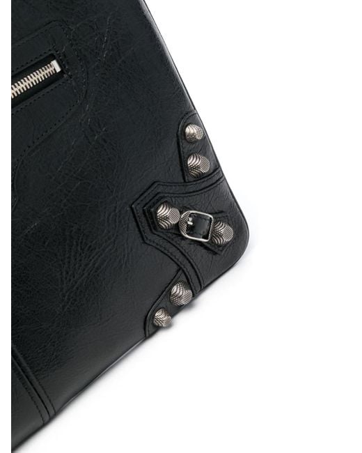 Balenciaga Black Le Cagole Leather Clutch Bag for men