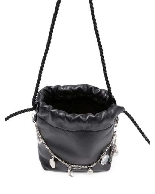 Ann Demeulemeester Black Small Zoi Charm-Embellished Tassel-Detail Bucket Bag