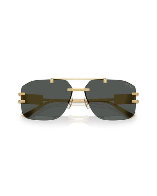 Versace Gray Pilot-Frame Sunglasses for men