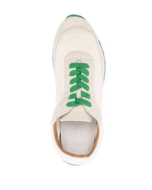The Row White Owen Runner In Nylon And Suede