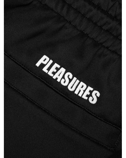 Pleasures Black Forever Logo-Patch Track Pants for men