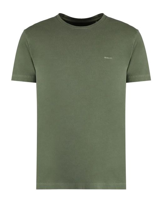 Gant Green Logo-Embroidered T-Shirt for men