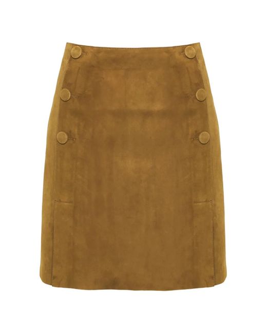 Yves Salomon Natural Buttons Double-Sided Mini Skirt