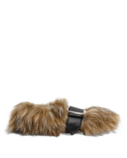 Dolce & Gabbana Brown Fur Buckled Loafers