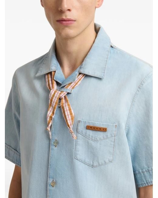 Marni Blue Shirt With Pocket for men