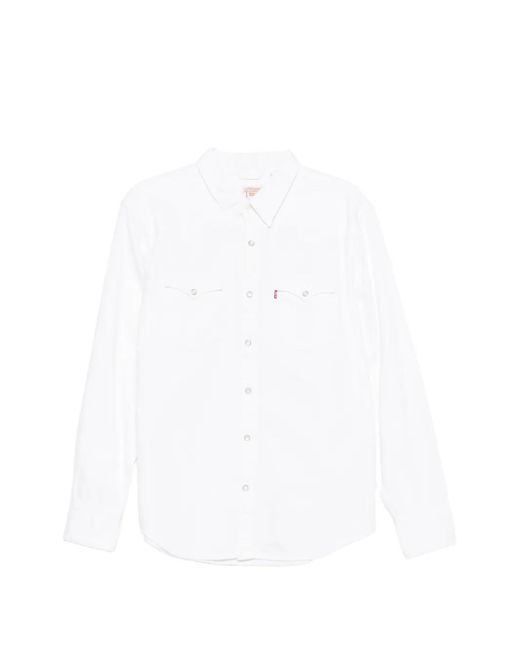 Levi's White Barstow Long-Sleeve Overshirt for men