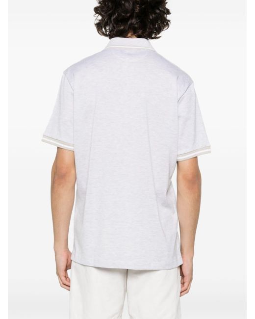 Eleventy White Short-sleeved Polo Shirt for men