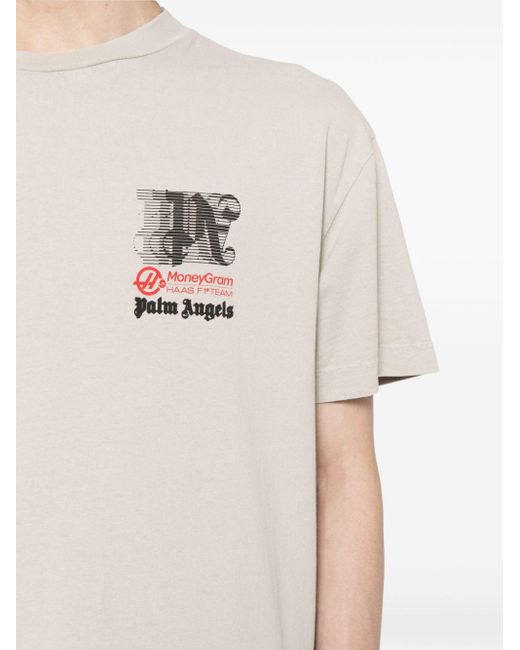 Palm Angels White X Haas Racing Club Cotton T-shirt for men