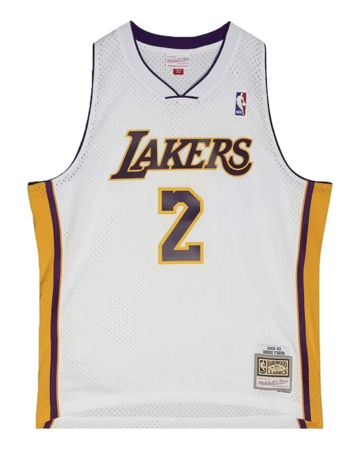 Mitchell & Ness Gray Alternate Jersey "Nba La Lakers 2002 Derek Fisher" T-Shirt for men