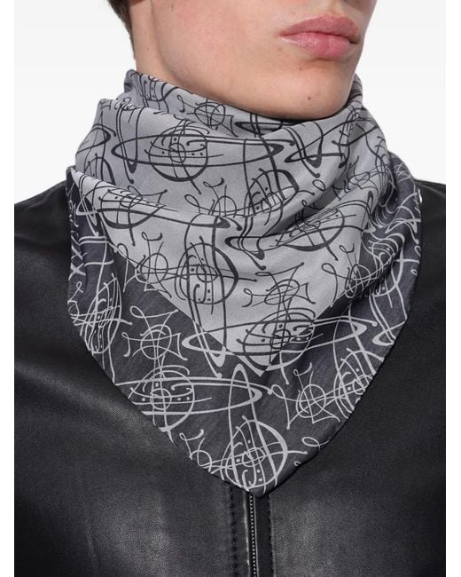 Vivienne Westwood Gray Orb Monogram Scarf