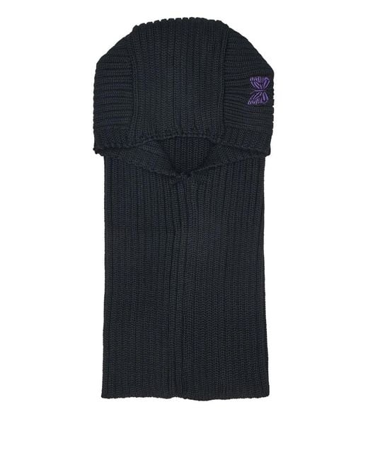 Needles Black Logo-Embroidered Ribbed Balaclava for men