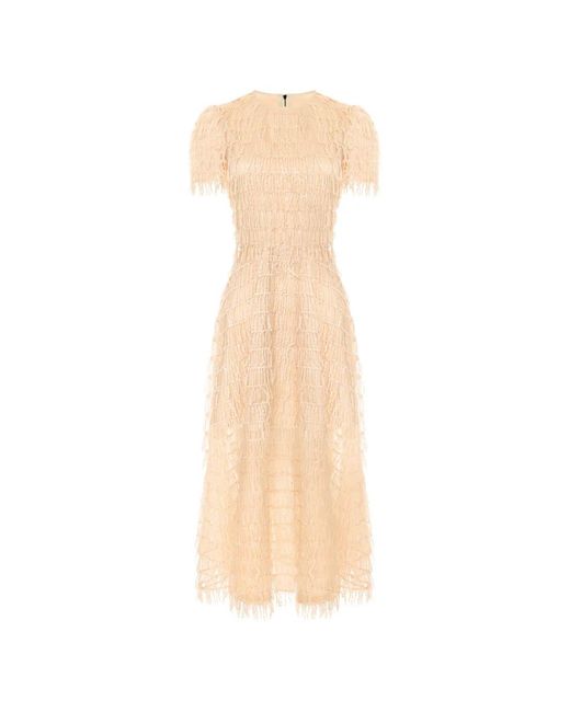 POST MERIDIEM White Round-Neck Midi Dress