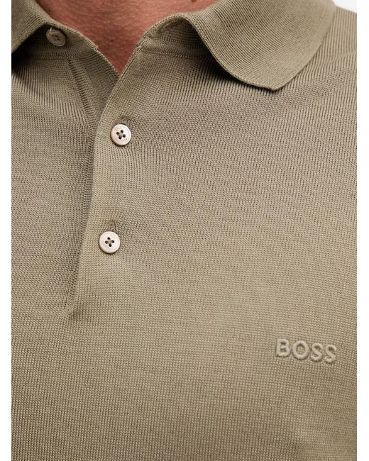 Boss Green Button Long-Sleeve Polo Shirt for men