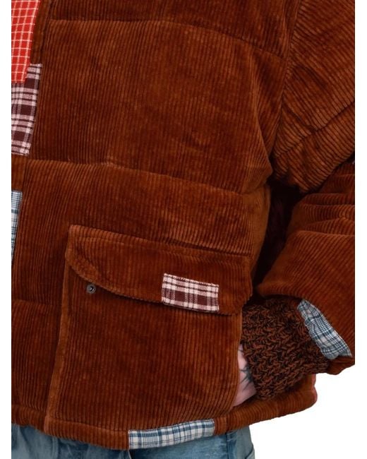 STORY mfg. Brown Yanam Patchwork Corduroy Jacket for men