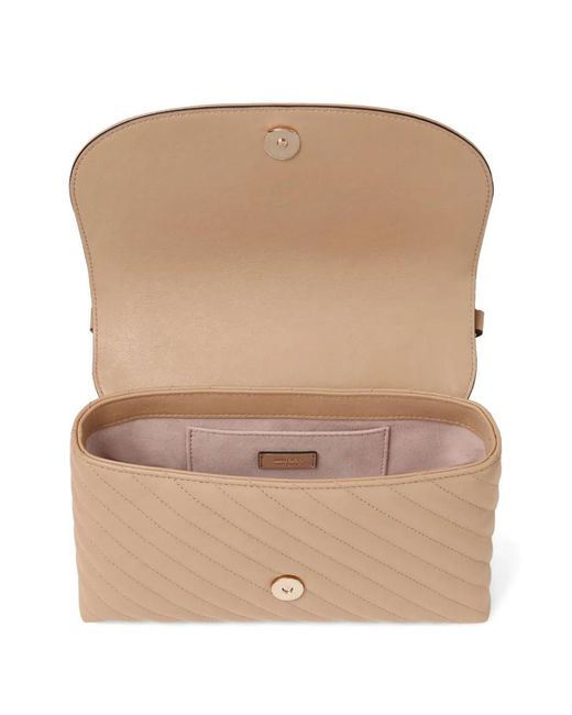Jimmy Choo Natural Medium Curve Quilted Chain-Strap Cross Body Bag