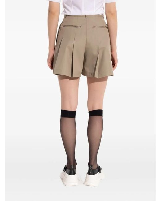 McQueen Natural Pleated Shorts