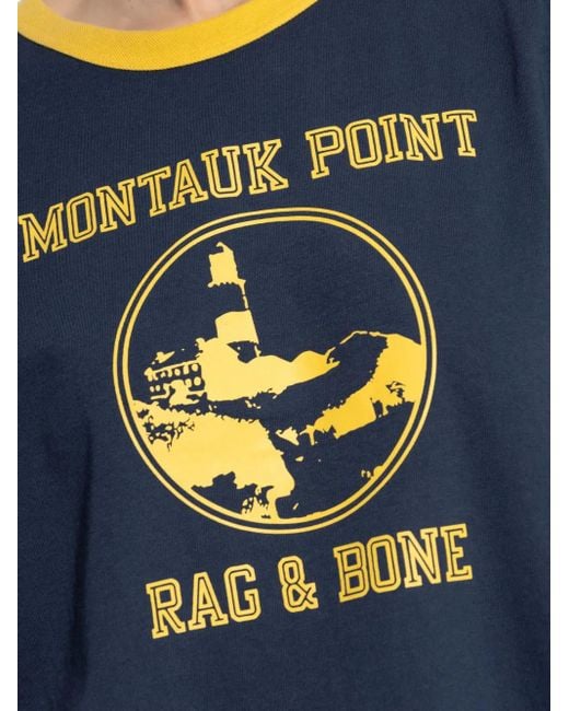 Rag & Bone Blue Montauk Point Graphic-Print T-Shirt