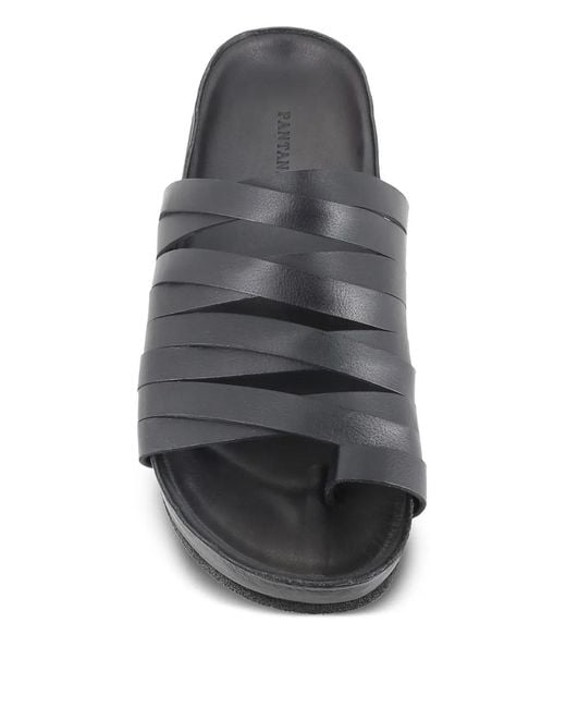 Pantanetti Black Strappy Open-Toe Sandals