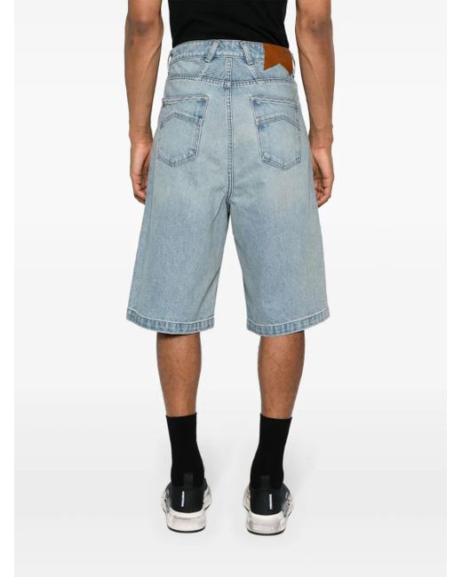 Rhude Blue Drop-Crotch Denim Shorts for men