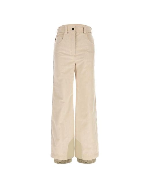 Moncler White Corduroy Ski Pants