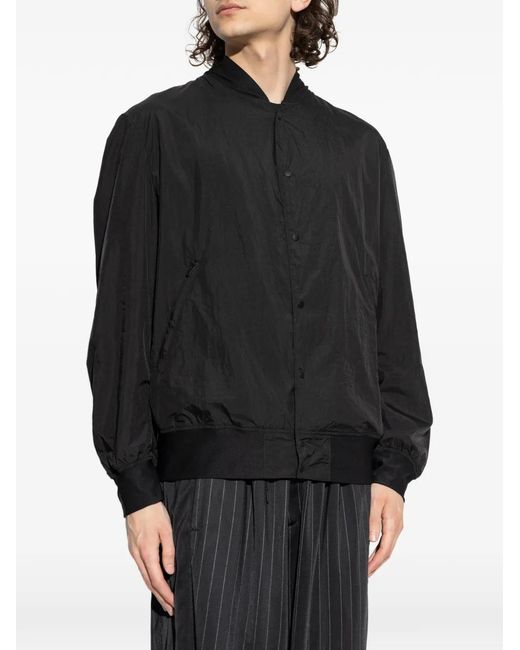 Y-3 Black Collegiate Ribbed Bomber Jacket for men