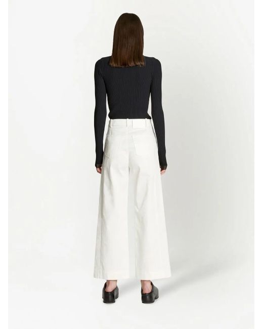Proenza Schouler White Cropped Cotton Twill Culottes