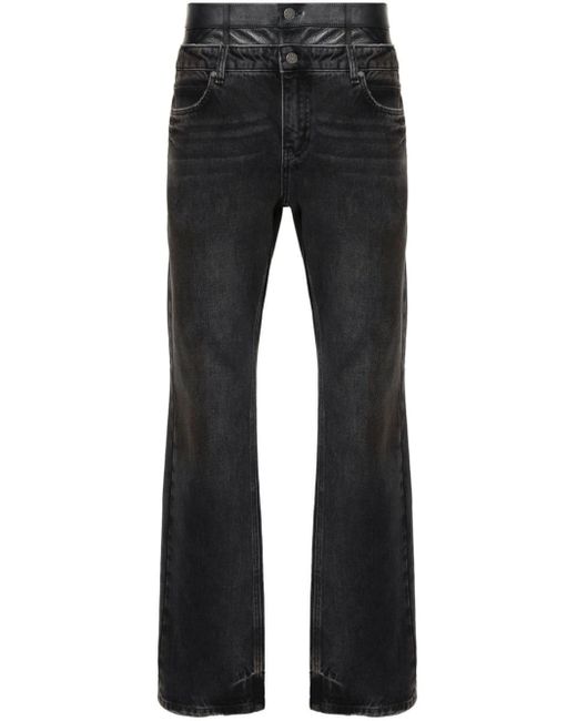 Jeans dritti a vita alta di Guess USA in Black da Uomo