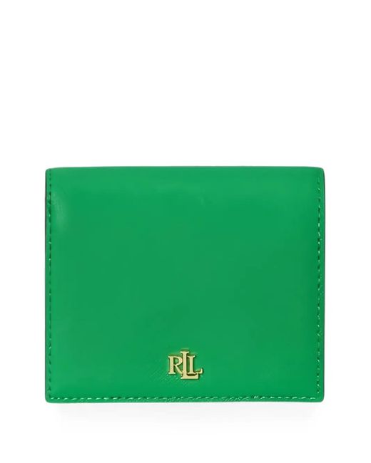 Ralph Lauren Green Logo-Plaque Leather Wallet