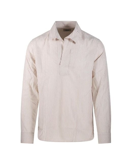 Altea White Striped-Pattern Shirt for men