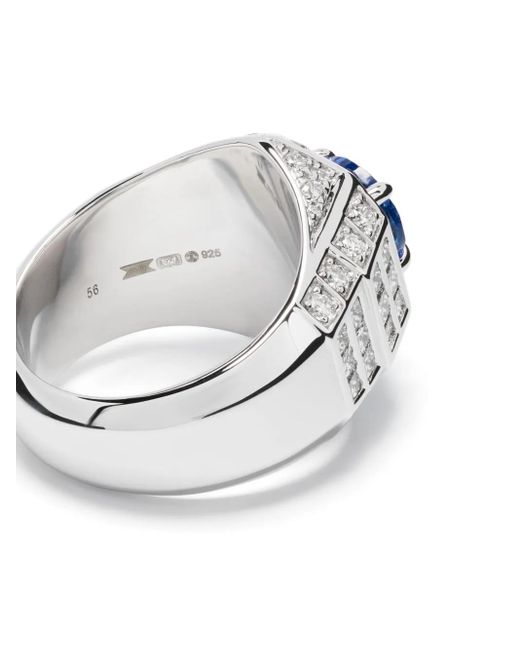 Statement Paris Blue Meaningful Beauties #5 Sterling And Diamond Cocktail Ring