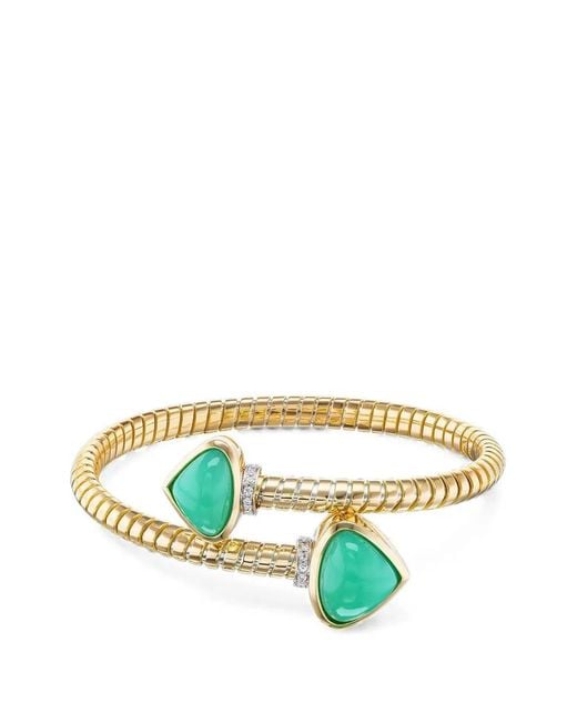 Marina B Green Trisolina Chrysoprase And Diamond Bracelet