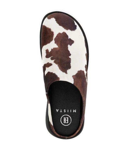 Miista Brown Kristi Cow Print Mules