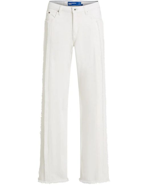 Karl Lagerfeld Jeans Verfraaid Met Afwerking in het White