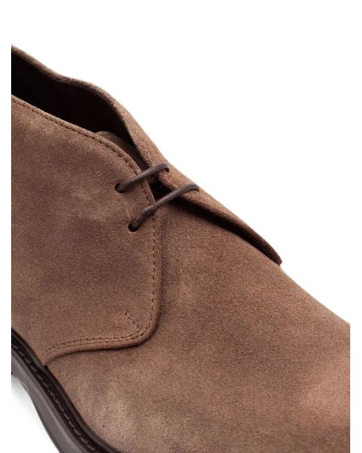 Green George Brown Suede Lace-Up Ankle Boots for men