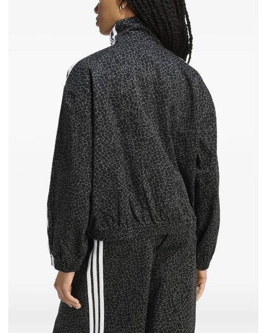 Adidas Black Striped Mockneck Jacket